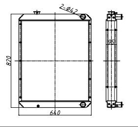 Komatsu PC120-6 এক্সক্যাভেটর রেডিয়েটর | 840 মিমি সম্পূর্ণ ইউনিট সমাবেশ