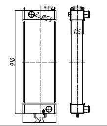 Komatsu PC138 এক্সকাভেটর রেডিয়েটর | 22B-03-12110 প্রতিস্থাপন কুলিং অংশ